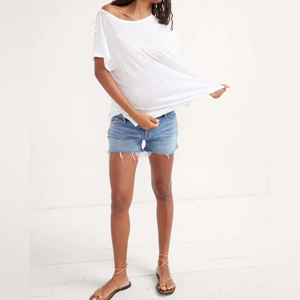 Hatch Maternity Cut Off Denim Shorts - Size 26, Indigo